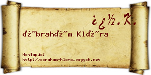 Ábrahám Klára névjegykártya