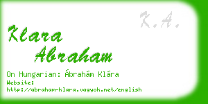 klara abraham business card